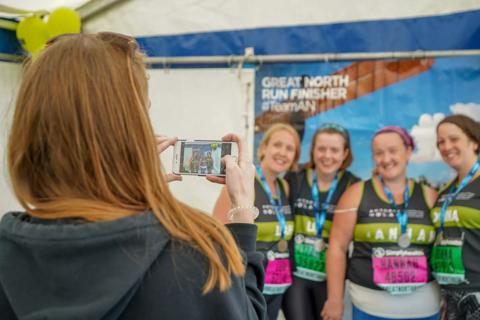 Team Together images for website Great North Run runners Consent is signed when they sign up on our forms
