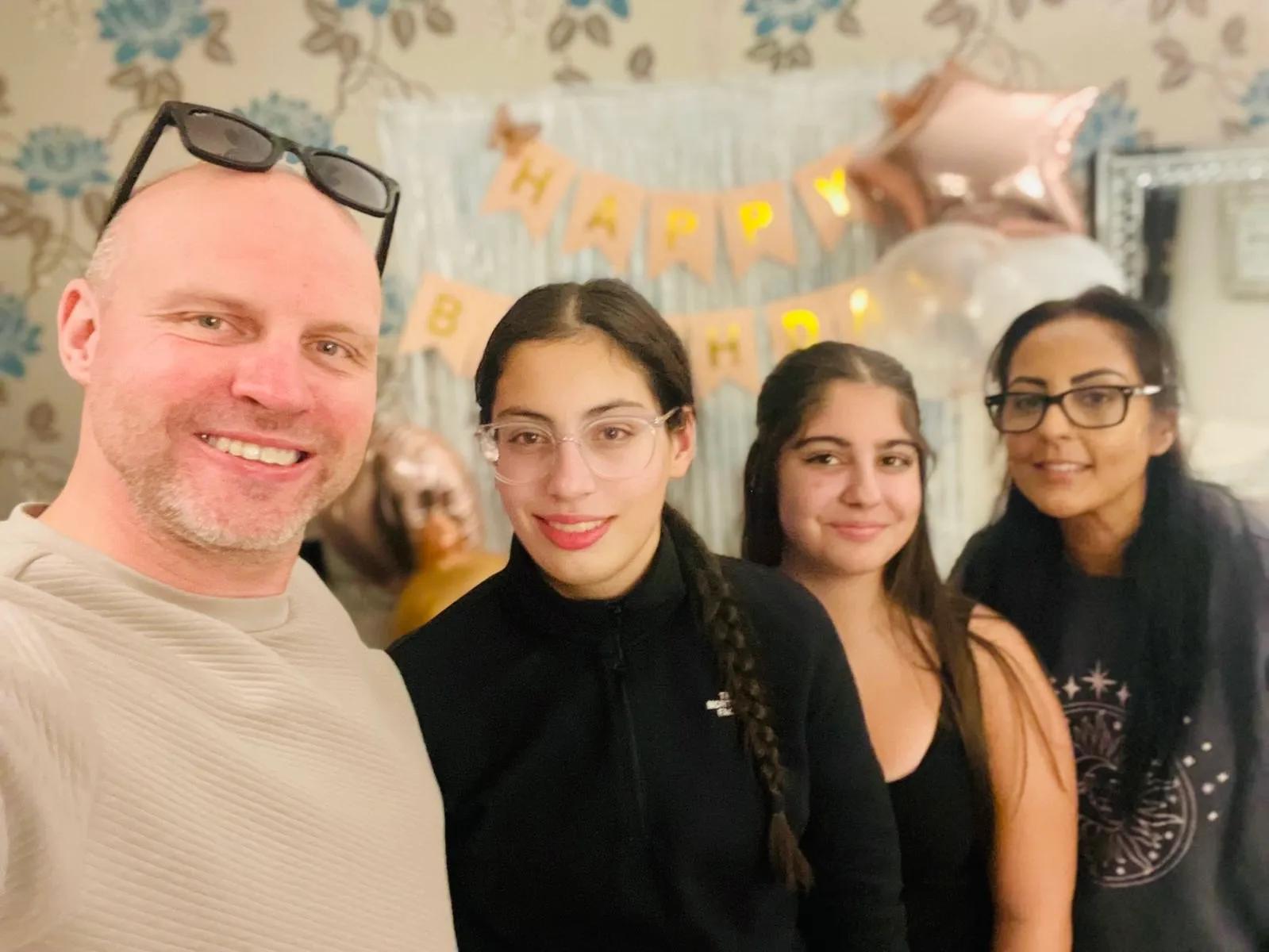 Rita with her husband and two teenage daughters