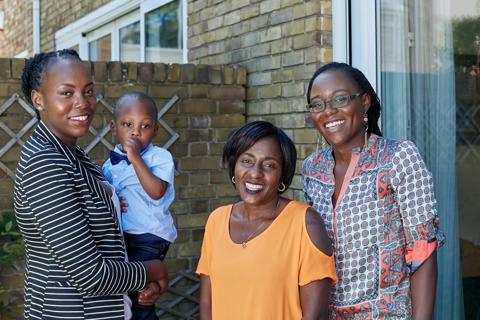 Diana, who received a stem cell transplant, with and her family