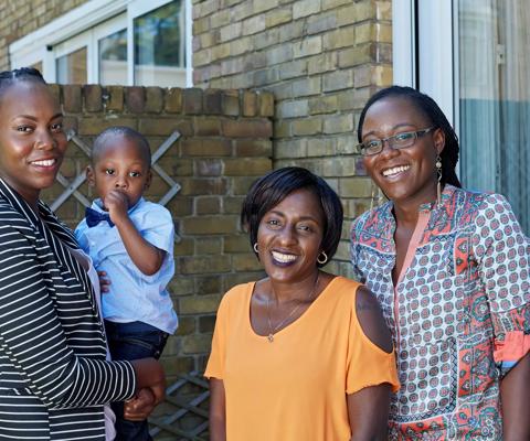 Diana, who received a stem cell transplant, with and her family