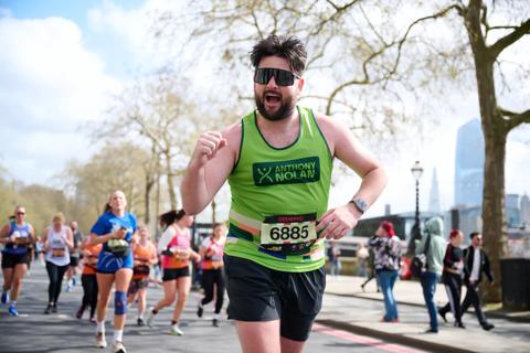 TeamAN runner at the 2024 London Landmarks Half Marathon