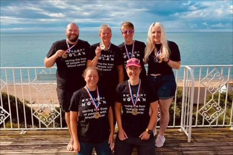 Amy donated her bone marrow in 2018 and wanted to give something back so decided to take on swimming the channel along with her fellow team mates ‘Maggie’s Mermaids’. The team made up of  Amy, Jill , Ross, Stephen, Sarah and Antoni