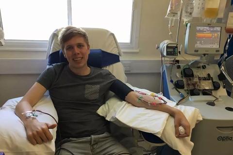 Sean donating his stem cells to two different recipients