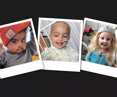 Photos of three girls searching for a stem cell donor. We launched an appeal for all three this month.