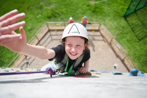 Patients and families taking part in family camp activities