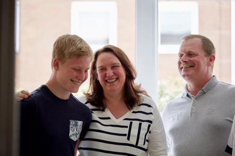 Steve Hartley, who had a stem cell transplant, with his family