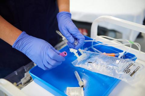 Healthcare professionals and patients in a clinical setting