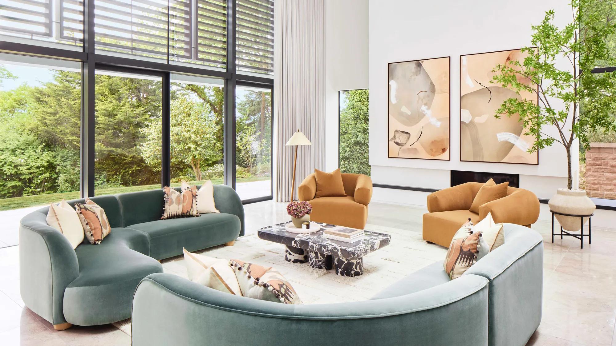 The living room inside the Omaze Million Pound House in Cheshire