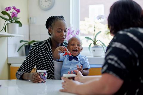Diana, who received a stem cell transplant, with and her son.