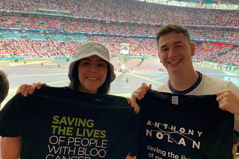 Sam and Beth at the Euro 2020 final at Wembley Stadium 11 July 2021