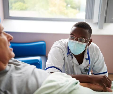 Healthcare professionals and patients in a clinical setting