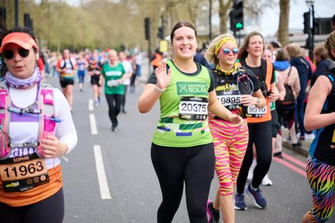 TeamAN runner at the 2024 London Landmarks Half Marathon