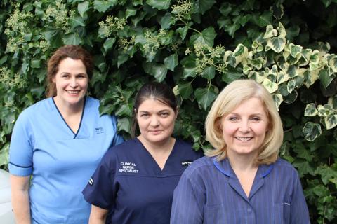 From left to right: Lorna Welsh, CNS Glasgow Debbie Anderson, CNS, Barts Lynn Watson, CNS, Nottingham