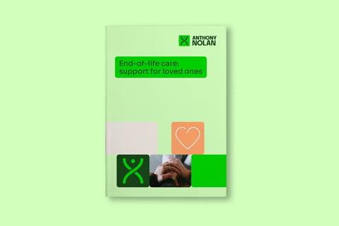 Front cover for End of life care support for loved ones booklet