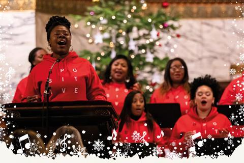 Choir singing at the Anthony Nolan Christmas Carols