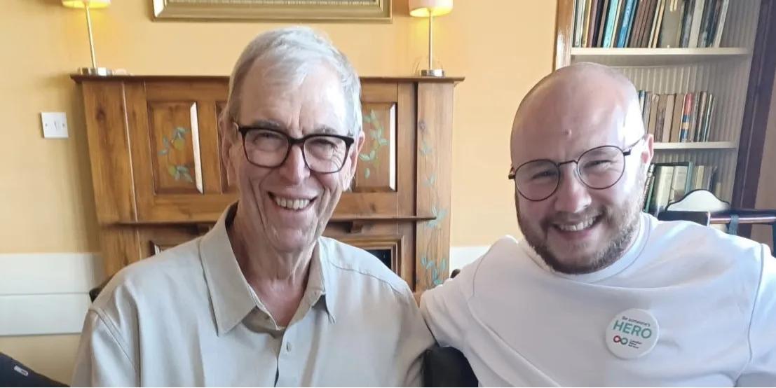 Colin, who had a stem cell transplant, and his donor Charlie