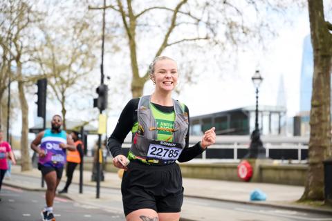 TeamAN runner at the 2024 London Landmarks Half Marathon