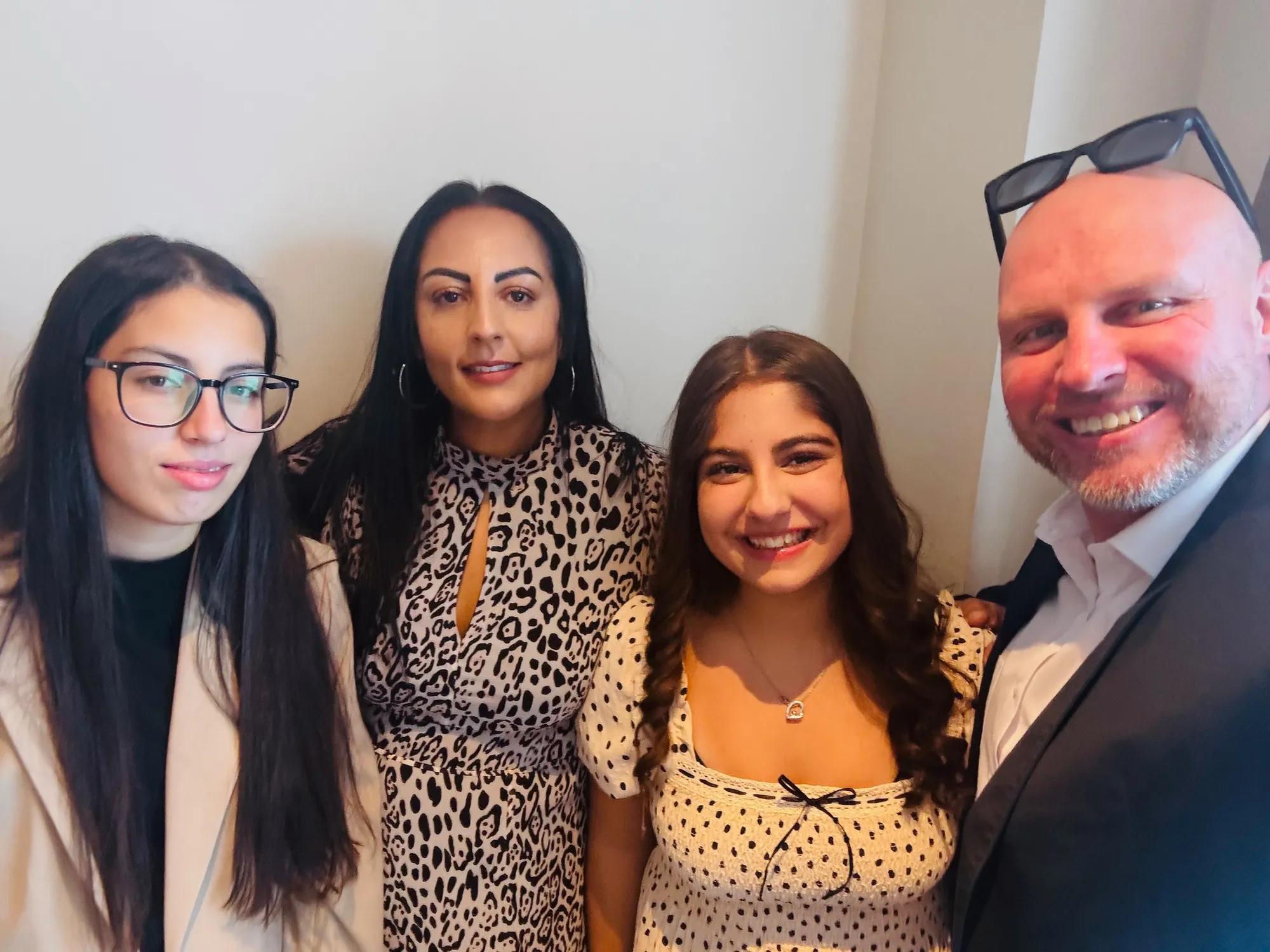 Rita with her husband and two teenage daughters