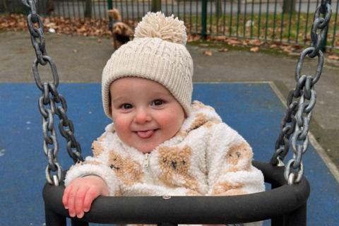 Ronnie on the swings