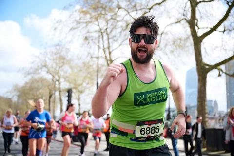 TeamAN runner at the 2024 London Landmarks Half Marathon