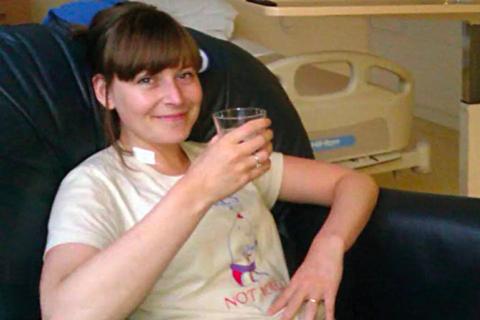 Patient Jo Kelly - during treatment