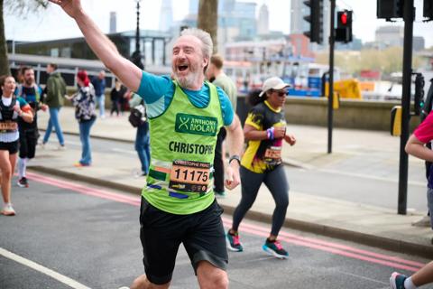 TeamAN runner at the 2024 London Landmarks Half Marathon