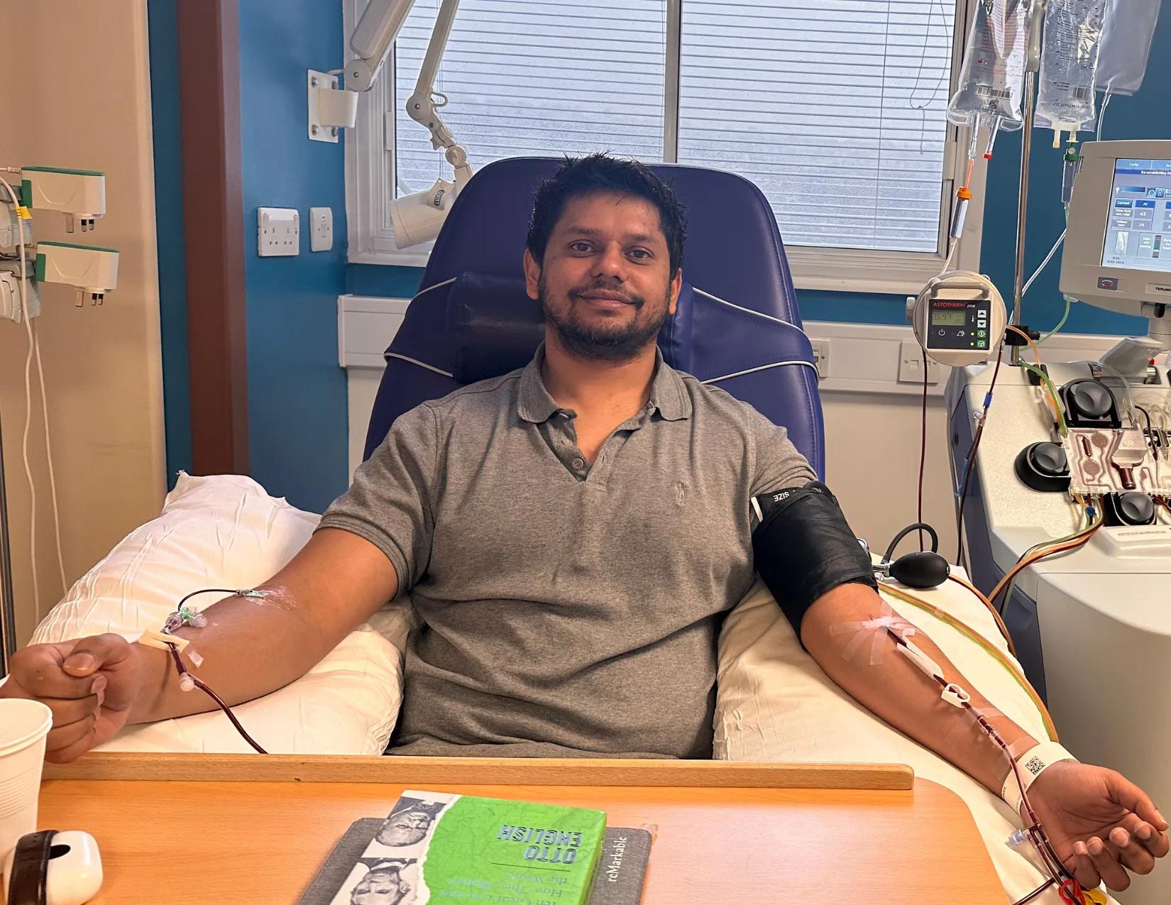 Prateek donating his stem cells