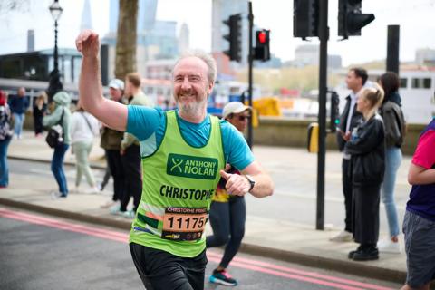 TeamAN runner at the 2024 London Landmarks Half Marathon