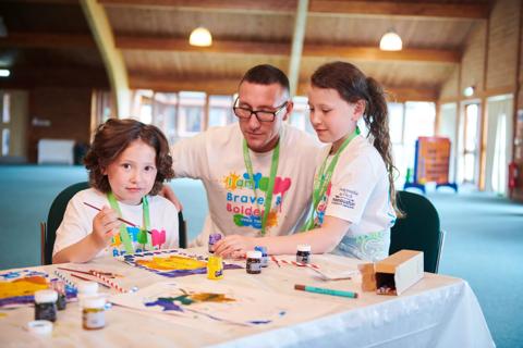 Patients and families taking part in family camp activities