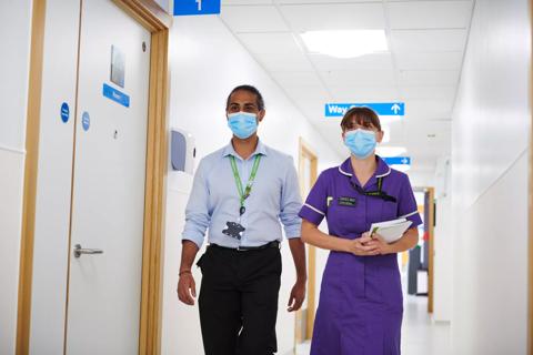 Healthcare professionals and patients in a clinical setting