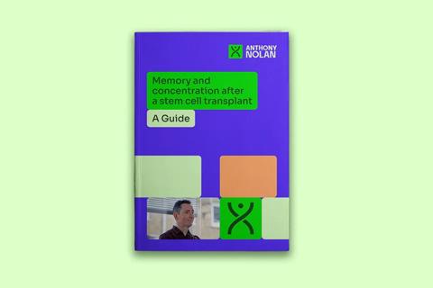 A booklet cover with the title Memory and concentration after a stem cell transplant: A Guide