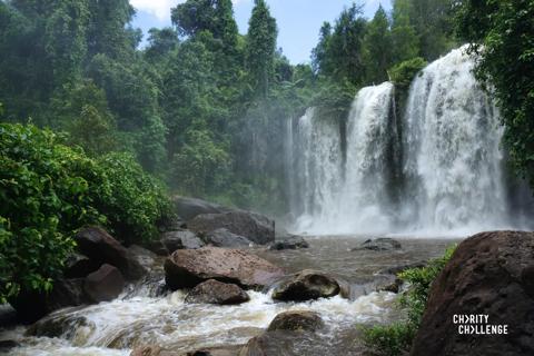 Photo of a large waterfall